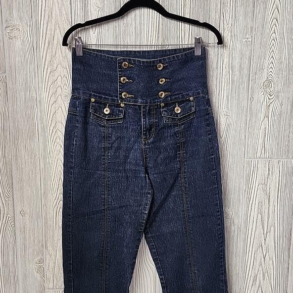 Younique High Waist Sailor Jeans Retro Look Juniors Size 9 - Picture 2 of 12